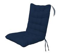 GJGSW 2 Coussins de Siège Haut, 100x45 cm en Fibre Creuse Respirante avec Attaches, pour Transat, Rocking Chair, Jardin et Intérieur(Navy Blue)