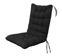 GJGSW 2 Coussins de Siège Haut, 100x45 cm en Fibre Creuse Respirante avec Attaches, pour Transat, Rocking Chair, Jardin et Intérieur(Black)