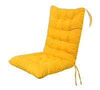GJGSW 2 Coussins de Siège Haut, 100x45 cm en Fibre Creuse Respirante avec Attaches, pour Transat, Rocking Chair, Jardin et Intérieur(Yellow)