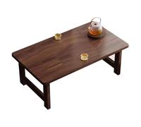 GJGSW Table de Sol Pliante, Table Basse sans Montage Requis pour Salon, Table Rectangulaire en Bois Pliable Moderne pour Chambre, Balcon et Tatami(Walnut,60 * 40 * 40cm)