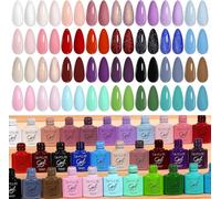 Gjhgf-36pcs Vernis Semi Permanent, 32 Couleurs Lot De Vernis Gel Uv Led Semi Permanent Avec Base Coat, Top Coat Matt Et Brillant, Durcisseur Ongles, Vernis À Ongles Couleur Populaire Manucure Set