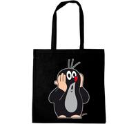 GJHGF-® La petite taupe, Taupek I Oh Oh I Sac en coton I imprimé I avec longues poignées I noir I Design sous licence