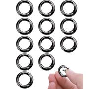 Gjhgf-Mousqueton Rond - 12 Pcs 17 Mm Rond Mousqueton, Snap Ressort Anneau Boucle Alliage De Zinc Trousseau Crochet Clips Pour Sacs, Sacs À Main, Porte-Clés, Travaux Manuels,Noir