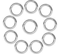 Gjhgf-Rond Mousqueton,10pcs Rond Mousqueton Snap Ressort Anneau Boucle Alliage De Zinc Trousseau Crochet Clips Mousqueton Diy