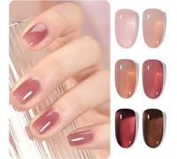 Gjhgf-Rose Garden Lot De 6 Vernis À Ongles Gel Transparent Nude Rouge Rose Marron Pour Salon De Manucure Et Nail Art Diy À La Maison