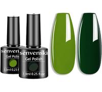 Gjhgf-Senvenski Vernis Semi-Permanent - Jade, Armée, Eau, Olive, Turquoise - Gel Couleur Shellac Uv Led Pour French Manucure (Cs2-023)