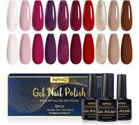 Gjhgf-Vernis Semi Permanent, 10 Couleurs Rouge Beige Rose Clair Violet Foncé Marron Doré Pailleté Soak Off Uv/Led Vernis À Ongles, French Nail Art Salon De Manucure Diy Home, 8 Ml