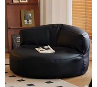 GJHGNFRDK Chaise Beanbag, Canapé Pouf en Cuir PU avec Repose-Pieds Multicolore(Black)