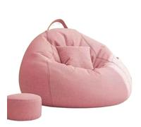 GJHGNFRDK Chaise Beanbag, Ensemble de fauteuils Poire avec Repose-Pieds et Oreiller, 3 pièces, Multicolore, Plusieurs Tailles(Yellow,Large)