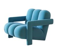 GJHGNFRDK Chaise Beanbag, Fauteuil Paresseux avec Cadre en Bois rembourré Flanelle, Fauteuil d'appoint de Lecture, inclinable, Multicolore(Blue)