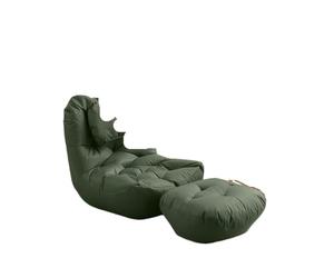 GJHGNFRDK Chaise Beanbag, Fauteuil Poire avec Repose-Pieds et Oreiller Multicolore 3 pcs(Green)