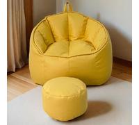 GJHGNFRDK Chaise Beanbag, Tissu de Technologie Chaise Sac Haricot avec Le Repose-Pieds for la Maison Multicolore(Yellow 2 in 1)