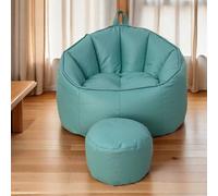 GJHGNFRDK Chaise Beanbag, Tissu de Technologie Chaise Sac Haricot avec Le Repose-Pieds for la Maison Multicolore(Green 2 in 1)
