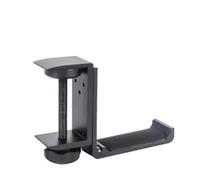 GJHGNFRDK Le contrôleur, Support de Casque réglable en Aluminium, Double/Simple tête, sous Le Bureau, Support à Pince, Noir et Blanc(Black,Single Head)