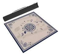 GJHGNFRDK Mat de Jeu de Carte Mahjong, Tapis de Poker carré Mahjong avec Dos en Caoutchouc Bleu et Marron, Plusieurs Tailles(Blue,33.5x33.5in/85x85cm)