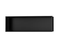 GJHGNFRDK Mur de niche de douche inoxydable encastré, Niche de douche encastrée en acier inoxydable 304, aucun carrelage requis, noir et blanc, 90 cm(Black)