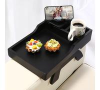 GJHGNFRDK Plateau Pliable pour canapé, Plateau de Bras canapé Pliable en Bambou avec Porte-gobelet et Support téléphone Rotatif for Double Usage