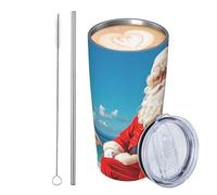 GJHKSSVB Gobelet isotherme en acier inoxydable de 591 ml avec couvercle et paille - Tasse à café de voyage étanche avec couvercle et paille - Cadeau idéal pour homme et femme