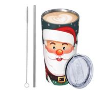 GJHKSSVB Gobelet isotherme en acier inoxydable de 591 ml avec couvercle et paille - Tasse à café de voyage étanche avec couvercle et paille - Cadeau idéal pour homme et femme