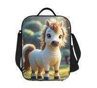 GJHKSSVB Sac à déjeuner isotherme pour homme et femme, grande boîte à déjeuner réutilisable, étanche, sac fourre-tout avec bandoulière réglable, motif Cupidon, flèche, cheval d'amour, pour le travail