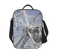 GJHKSSVB Sac à déjeuner isotherme pour homme et femme, grande boîte à déjeuner réutilisable, étanche, sac fourre-tout avec bandoulière réglable, grande roue grise, transport de nourriture pour travail