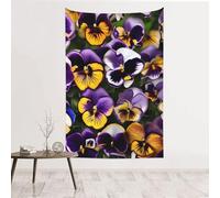 GJHKSSVB Tapisserie murale imprimée Pansy Perfection 152,4 x 101,6 cm, velours pêche à suspendre, décoration murale sans dommage, décoration murale pour chambre à coucher, salon, décoration