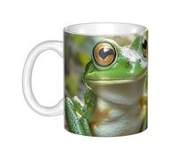 GJHKSSVB Tasse à café 325 ml avec poignée, tasse à thé fantaisie deux grenouilles en céramique pour homme femme travail de bureau