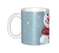 GJHKSSVB Tasse à café de 325 ml avec poignée, tasse à thé fantaisie Merry Christmas Lovely Snowman Tasse à café en céramique pour homme femme travail de bureau