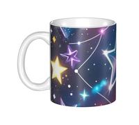 GJHKSSVB Tasse à café de 325 ml avec poignée, tasse à thé fantaisie, motif constellations et étoiles, tasse à café en céramique pour homme et femme