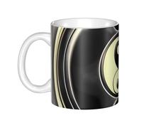 GJHKSSVB Tasse à café de 325 ml avec poignée, tasse à thé fantaisie motif Yin Yang Tasse à café en céramique pour homme femme travail de bureau