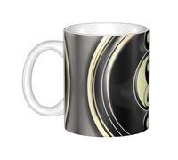 GJHKSSVB Tasse à café de 325 ml avec poignée, tasse à thé fantaisie motif Yin Yang Tasse à café en céramique pour homme femme travail de bureau
