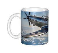 GJHKSSVB Tasse à café de 325 ml avec poignée, tasse à thé fantaisie rétro en forme d'avion en céramique pour homme femme travail de bureau