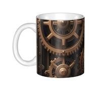 GJHKSSVB Tasse à café de 325 ml avec poignée, tasse à thé fantaisie steampunk à engrenages mécaniques en céramique pour homme femme travail de bureau