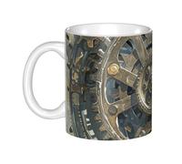 GJHKSSVB Tasse à café de 325 ml avec poignée, tasse à thé fantaisie steampunk à engrenages mécaniques en céramique pour homme femme travail de bureau