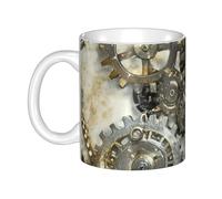 GJHKSSVB Tasse à café de 325 ml avec poignée, tasse à thé fantaisie steampunk à engrenages mécaniques en céramique pour homme femme travail de bureau