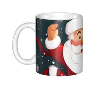 GJHKSSVB Tasse à café de 325 ml avec poignée, tasse à thé fantaisie, tasse à café en céramique « Merry Christmas Santa Claus » pour homme et femme