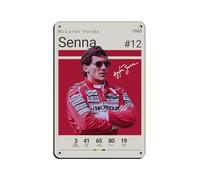 GJHTQLP Ayrton Senna Plaque en métal vintage pour pub, club, café, bar, maison, décoration murale rétro 20 x 30 cm