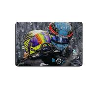 GJHTQLP Plaque en métal vintage Lewis Hamilton & George Russell pour pub, club, café, bar, maison, décoration murale, affiche rétro, 20 x 30 cm