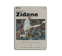 GJHTQLP Zinédine Zidane Plaque en métal vintage pour pub, club, café, bar, maison, décoration murale 30 x 40 cm