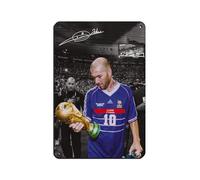 GJHTQLP Zinedine Zidane Plaque en métal vintage pour pub, club, café, bar, maison, décoration murale, affiche 20 x 30 cm
