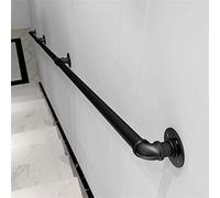 GJIF Escalier Main courante, fer forgé noir Galvanisé Pipe, Main courante Garde-corps for escalier intérieur Extérieur Main courante (Size : 12ft/360cm)