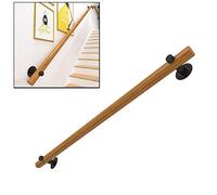 GJIF Main Courante D'escalier en Pin, Main Courante - Kit Complet, Garde-Corps/Rampes D'escalier en Bois Massif Rond(Size:130cm)