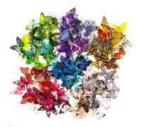 Gjinxi 240 pcs papillon autocollant coloré papillon autocollant PET imperméable transparent vinyle décoratif vélo autocollant pour moto scooter planche à roulettes ordinateur portable caravane