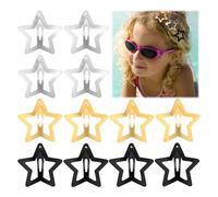 Gjinxi Lot de 12 pinces à cheveux en métal en forme d'étoile de 4,1 cm pour enfants filles et femmes, barrettes à cheveux antidérapantes en forme d'étoile Y2K des années 2000, accessoires pour cheveux