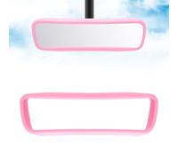 Gjinxi Lot de 2 Coques de Rétroviseur en Silicone Rose Accessoires de Rétroviseur Décorations de Console Centrale Housse de Protection Intérieure Protection d'Écran de Navigation Centrale