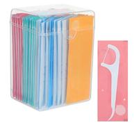 Gjinxi Lot de 50 bâtonnets de fil dentaire emballés individuellement, pour soins dentaires, cure-dents, nettoyage interdentaire, élimination propre de la plaque dentaire et des restes alimentaires