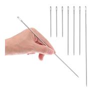 Gjinxi Lot de 7 Aiguilles à Coudre Extra Longues avec Grand Chas pour Réparation du Cuir et de la Toile Aiguilles à Coudre Professionnelles pour Tissus d'Ameublement et Projets de Bricolage