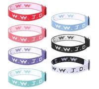 Gjinxi Lot de 7 bracelets chrétiens WWJD, bracelets inspirants de Jésus Chrétien, bracelets réglables pour femmes et hommes, bracelets « What would Jesus Do » pour bracelets chrétiens WWJD, 7 Count
