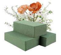 Gjinxi Oasis Lot De 3 Blocs De Mousse Florale Sèche Vert Humide Et Sec Pour Fleurs Fraîches Et Artificielles Bloc De Mousse Florale Oasis Pour Bricolage Arts Travaux Manuels (22.5 × 10.5 × 7 cm)