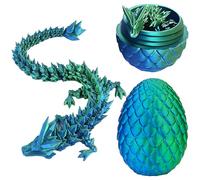 GJKLO Oeuf de dragon jouet Dragon Articulé Ailé et Son Oeuf Imprimé en 3D Décoration Univers Fantastique Fidget Toy Jouet Idée Cadeau Unique Décoration d'Intérieur Maison Chambre Salon(Vert)
